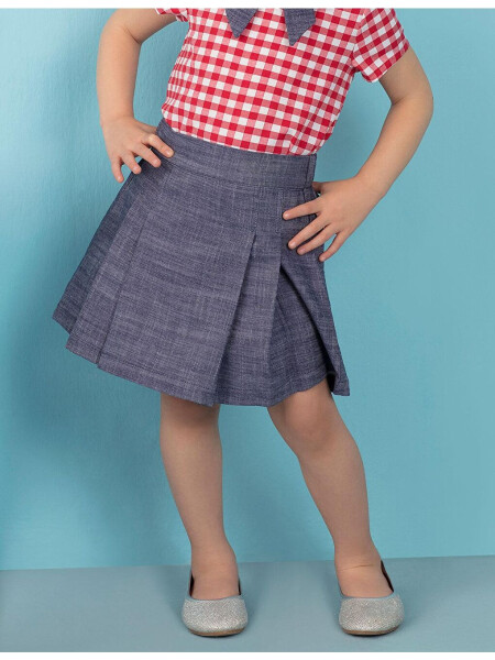 Girls' Pleated Short Skirt - 1