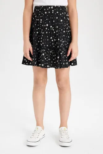 Girls' Printed Frilly Skirt B4460A824SM - DEFACTO