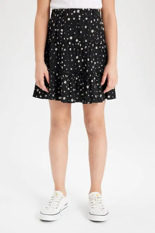 Girls' Printed Frilly Skirt B4460A824SM - 1