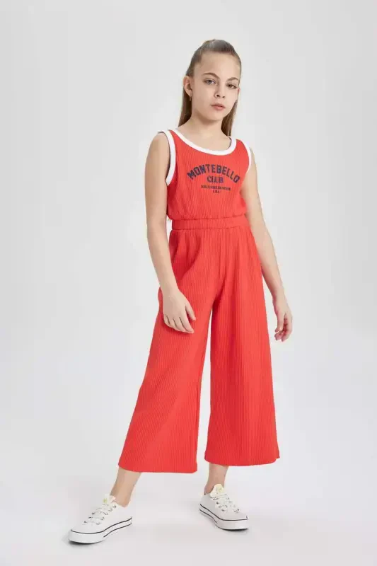Girls' Printed Ribbed Knit Tank Jumpsuit B4878a824sm - 2