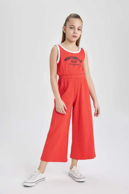 Girls' Printed Ribbed Knit Tank Jumpsuit B4878a824sm - 2