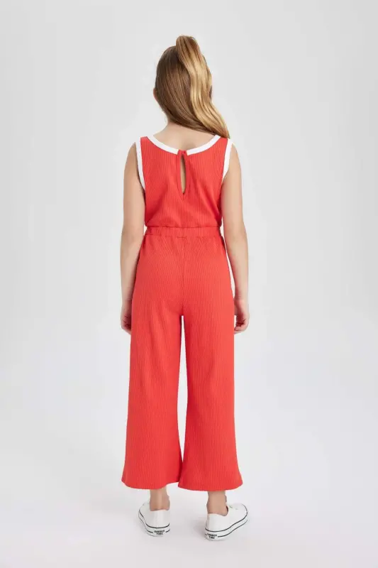 Girls' Printed Ribbed Knit Tank Jumpsuit B4878a824sm - 5