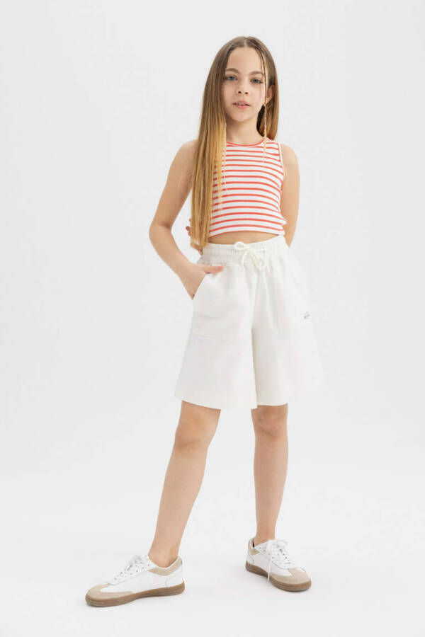 Girls Printed Shorts Ecru - 2