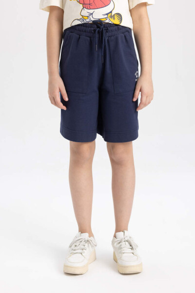 Girls Printed Shorts Navy Blue - 4