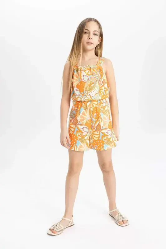 Girl's Printed Strappy Short Jumpsuit B4814a824sm - 2