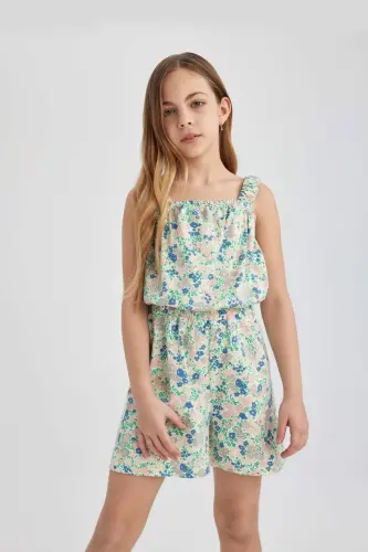 Girls' Printed Strappy Short Jumpsuit B4814a824sm - 3
