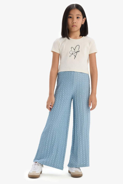 Girls' Printed T-Shirt and Pants Set (Ecru) - 1