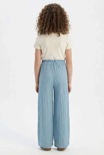 Girls' Printed T-Shirt and Pants Set (Ecru) - 6