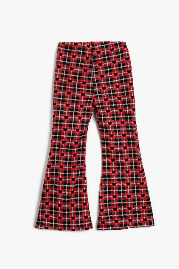 Girls' red plaid jeans - 2