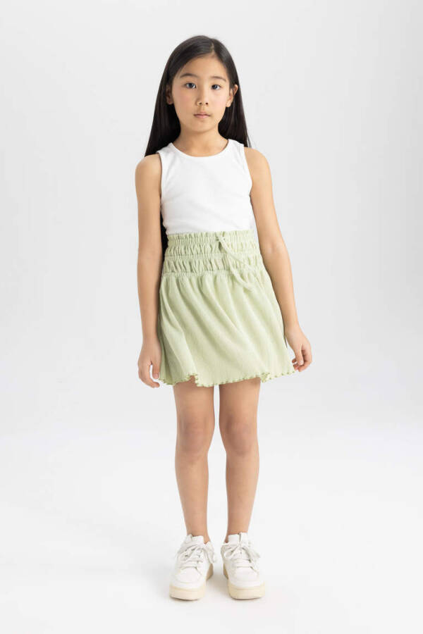 Girl's Ruffled Skirt Light Green - 1