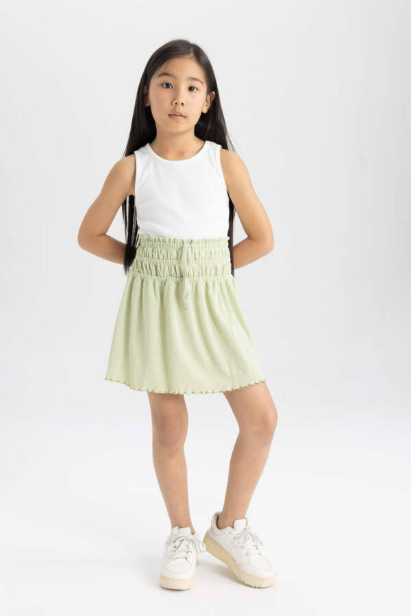 Girl's Ruffled Skirt Light Green - 2