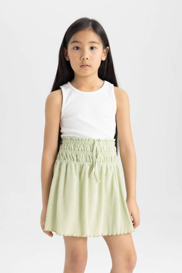 Girl's Ruffled Skirt Light Green - 3