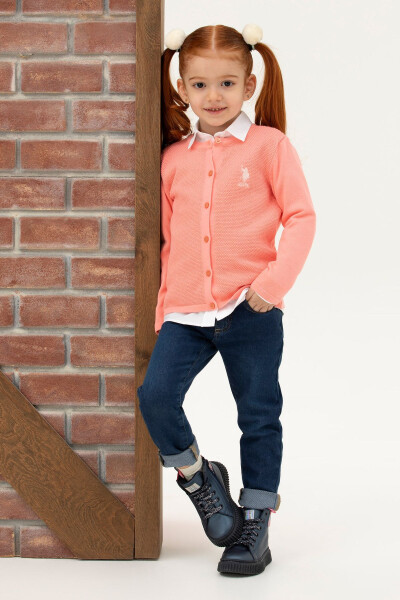 Girls' Salmon Knit Cardigan 50277083-VR047 - 13