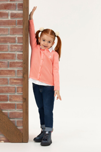 Girls' Salmon Knit Cardigan 50277083-VR047 - 15