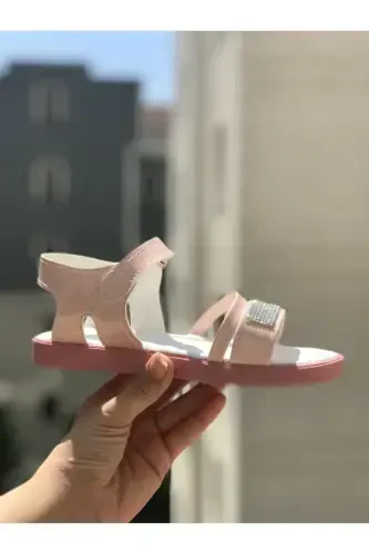 Girl's Sandal Fashion Rhinestone Sandal Phylon (lightweight) Soft Sole Sandal-Patent Leather Pink - 1