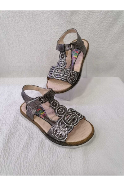 Girls' Sandal with Platinum Stones - 2