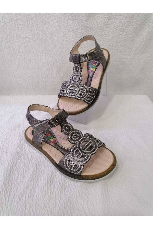 Girls' Sandal with Platinum Stones - 2