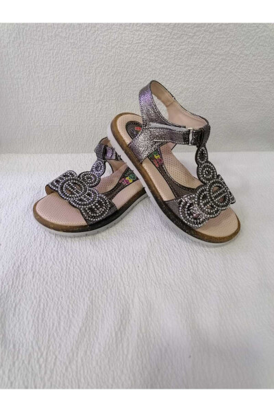 Girls' Sandal with Platinum Stones - 7