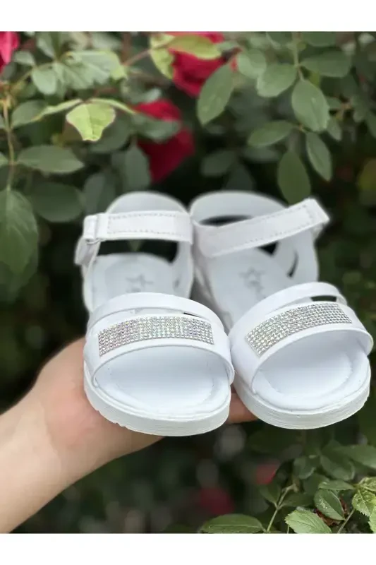 Girls' Sandals Fashion Rhinestone Sandals Phylon (lightweight) Soft Sole Sandals-Off White - 2