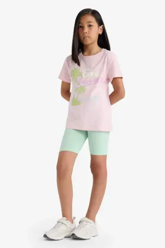 Girls' Short Leggings Light Green - 1