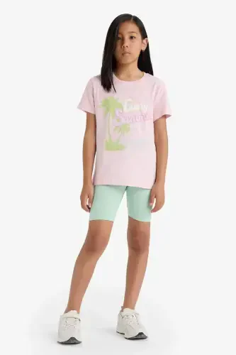 Girls' Short Leggings Light Green - 2