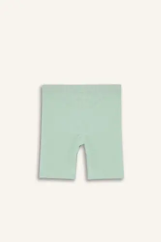 Girls' Short Leggings Light Green - 3