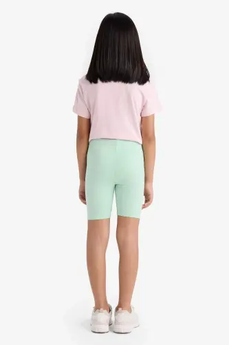 Girls' Short Leggings Light Green - 7