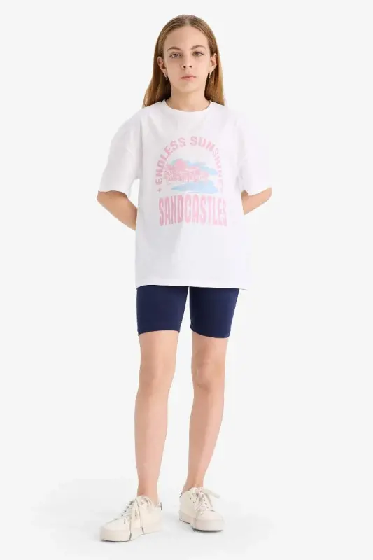 Girls' short navy tights - DEFACTO