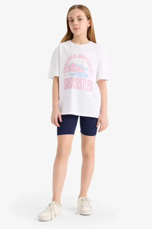 Girls' short navy tights - 2