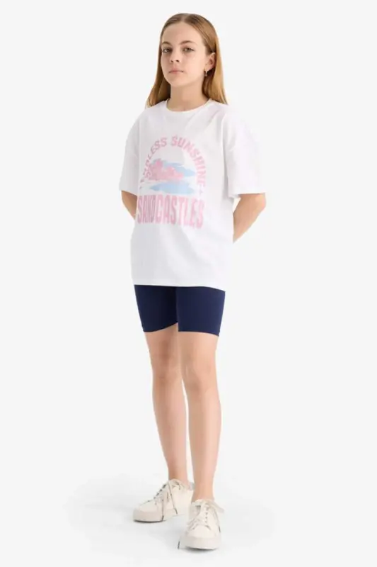 Girls' short navy tights - 3