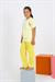 Girls Short Sleeve Yellow Cotton Pajama Set 20432 - 6