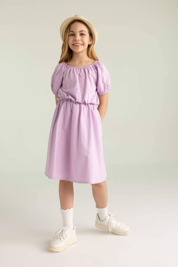 Girls' Short-Sleeved Blouse and Skirt 2-Piece Set Lilac - 2