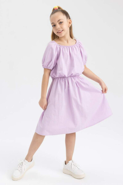 Girls' Short-Sleeved Blouse and Skirt 2-Piece Set Lilac - 6