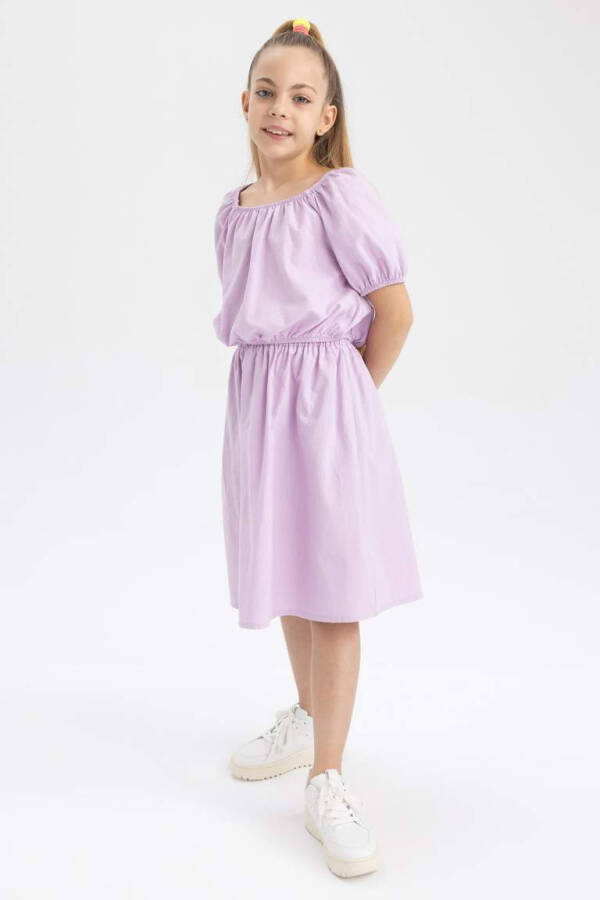 Girls' Short-Sleeved Blouse and Skirt 2-Piece Set Lilac - 7