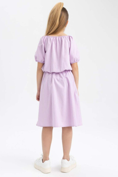 Girls' Short-Sleeved Blouse and Skirt 2-Piece Set Lilac - 9