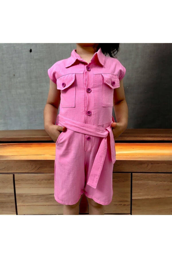 Girls' Shorts Jumpsuit/Buttoned Pocket Detail/Short Jumpsuit - 2