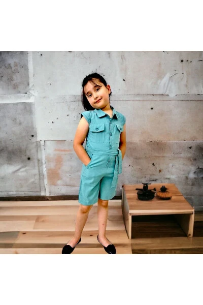 Girls' Shorts Jumpsuit/Buttoned Pocket Detail/Short Jumpsuit - ESTERELLA