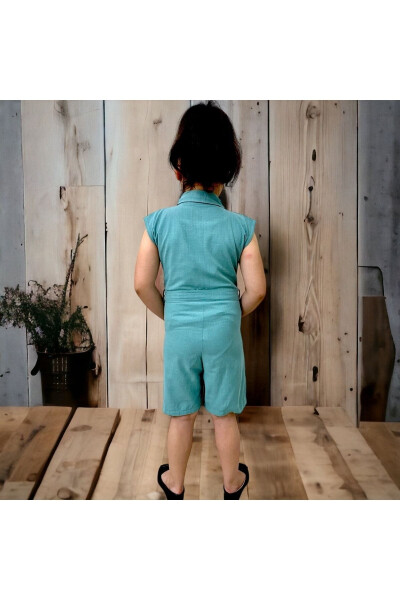 Girls' Shorts Jumpsuit/Buttoned Pocket Detail/Short Jumpsuit - 3