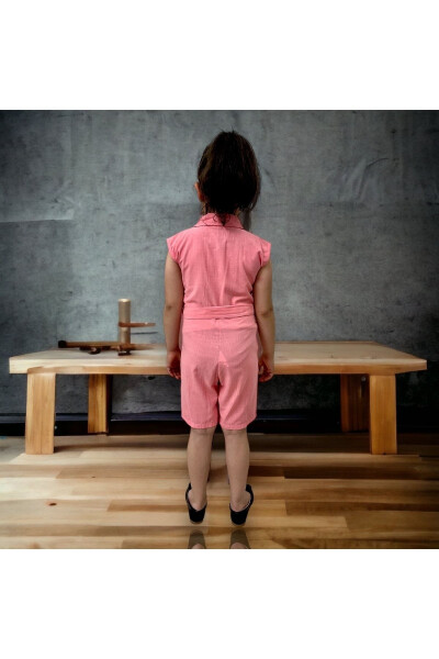 Girls' Shorts Jumpsuit/Buttoned Pocket Detail/Short Jumpsuit - 3