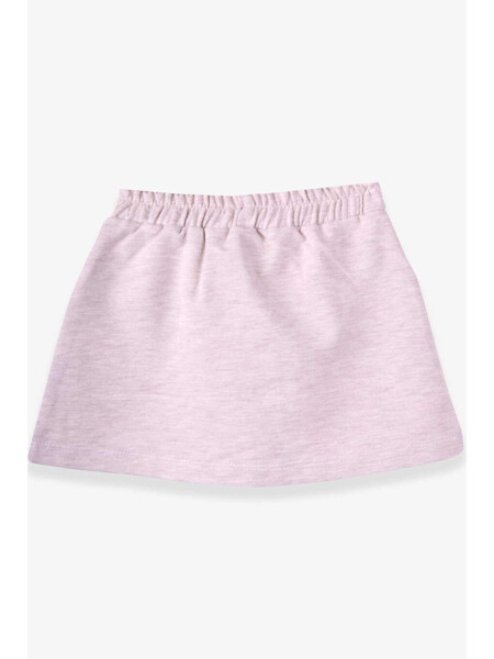 Girls' Skirt with Bow Beige Melange (6-12 Years) - 2