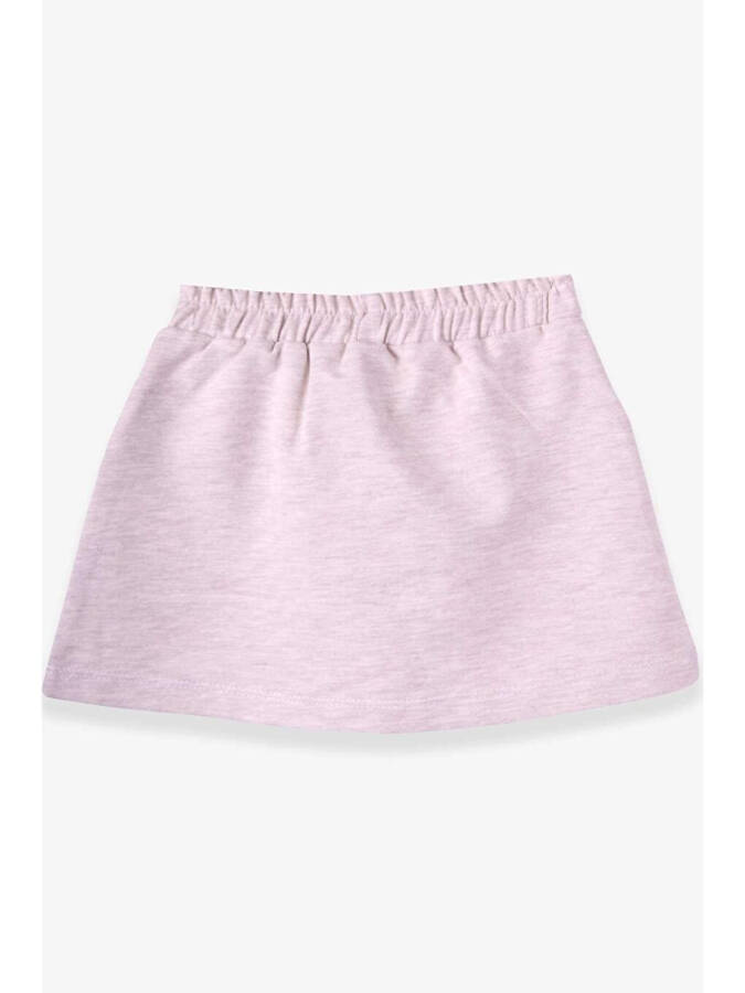 Girls' Skirt with Bow Beige Melange (6-12 Years) - 2