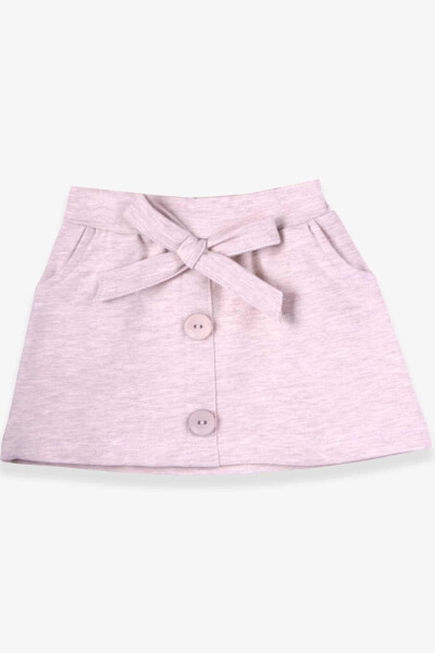 Girls' Skirt with Bow Beige Melange (6-12 Years) - 4