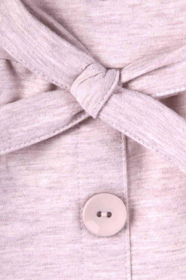 Girls' Skirt with Bow Beige Melange (6-12 Years) - 6