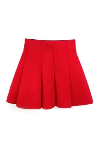 Girl's Skirted Swimsuit-RED - 1
