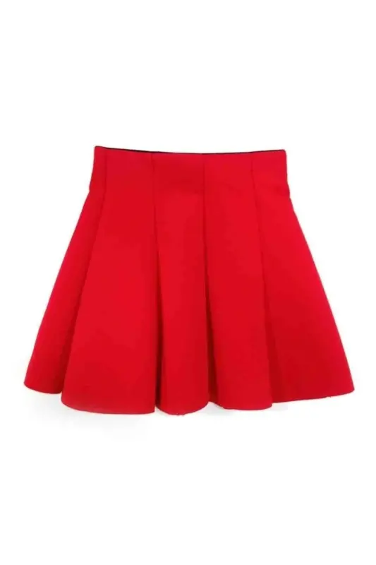 Girl's Skirted Swimsuit-RED - 1