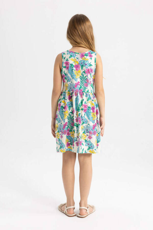 Girl's Sleeveless Dress with Pattern - 4