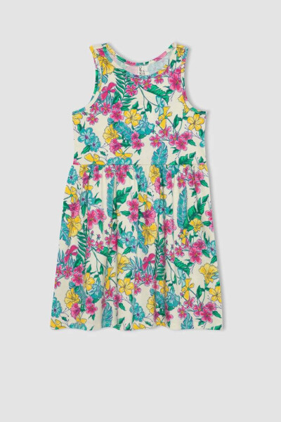 Girl's Sleeveless Dress with Pattern - 5