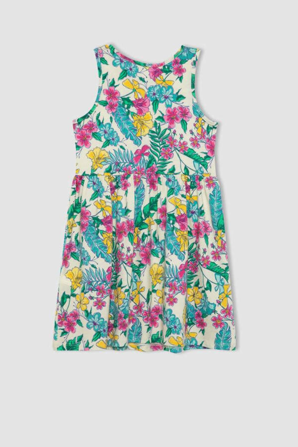 Girl's Sleeveless Dress with Pattern - 7