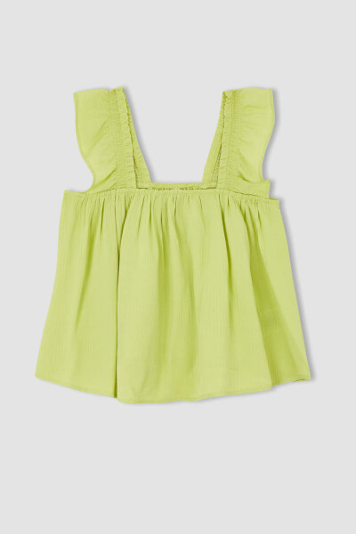 Girls Sleeveless Viscose Blouse Light Green - 6