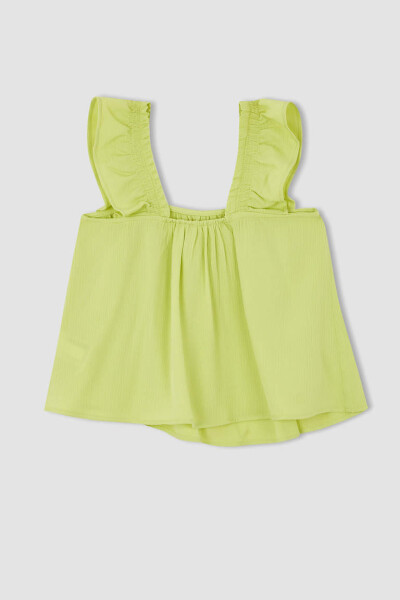 Girls Sleeveless Viscose Blouse Light Green - 8